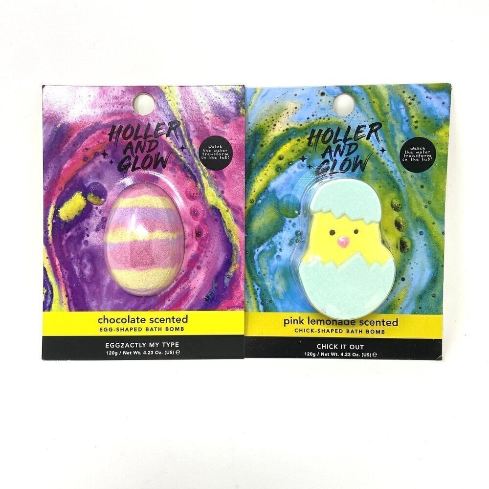 Holler and Glow Eggzactly My Type Tie Dye Chick 'Chick It Out' Bath Bomb  4.23oz